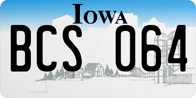 IA license plate BCS064