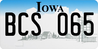IA license plate BCS065