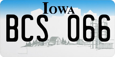 IA license plate BCS066