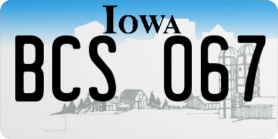 IA license plate BCS067
