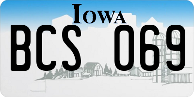 IA license plate BCS069