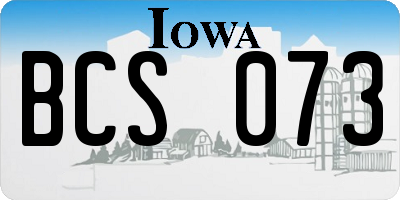 IA license plate BCS073