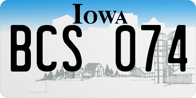 IA license plate BCS074