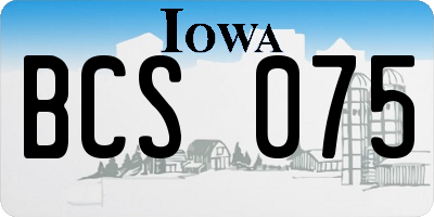 IA license plate BCS075