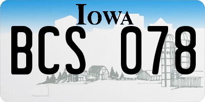 IA license plate BCS078