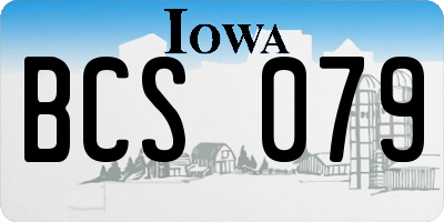 IA license plate BCS079