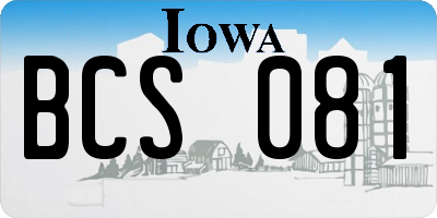 IA license plate BCS081