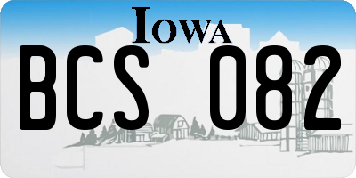 IA license plate BCS082