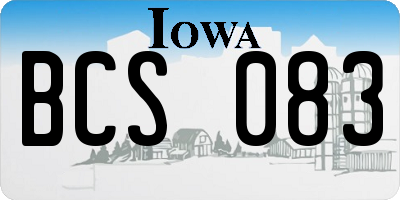 IA license plate BCS083