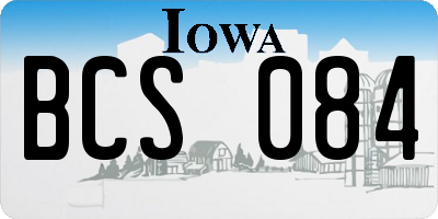 IA license plate BCS084
