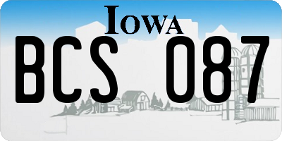 IA license plate BCS087
