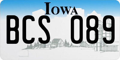 IA license plate BCS089