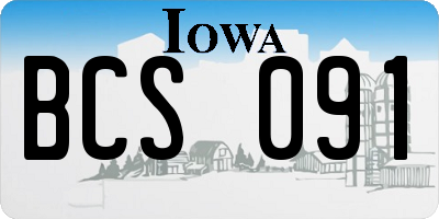 IA license plate BCS091
