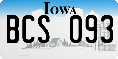 IA license plate BCS093