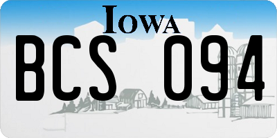 IA license plate BCS094