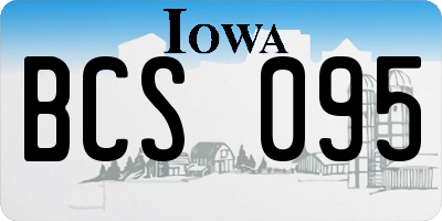 IA license plate BCS095