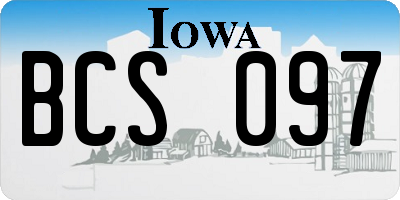 IA license plate BCS097