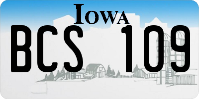 IA license plate BCS109