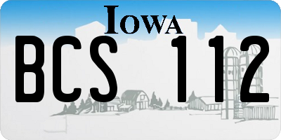 IA license plate BCS112