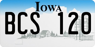 IA license plate BCS120