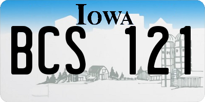 IA license plate BCS121