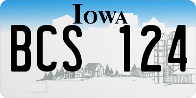 IA license plate BCS124