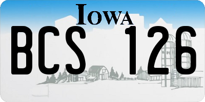 IA license plate BCS126