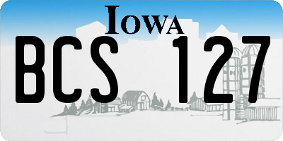 IA license plate BCS127
