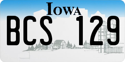 IA license plate BCS129
