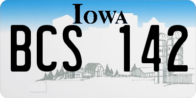 IA license plate BCS142