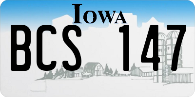 IA license plate BCS147