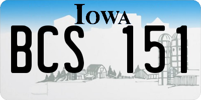 IA license plate BCS151