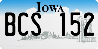 IA license plate BCS152