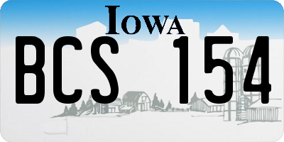 IA license plate BCS154