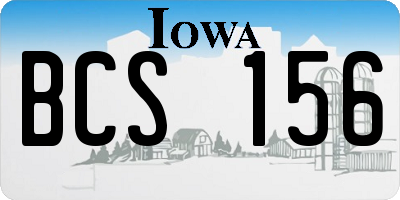 IA license plate BCS156