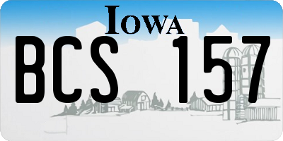 IA license plate BCS157