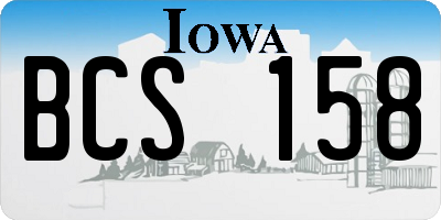 IA license plate BCS158