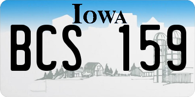 IA license plate BCS159