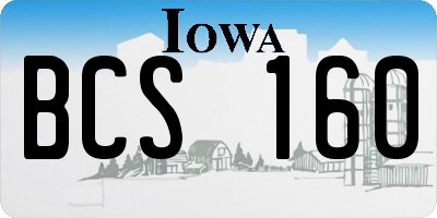 IA license plate BCS160