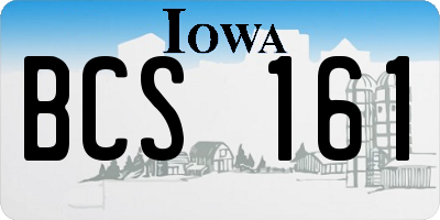 IA license plate BCS161