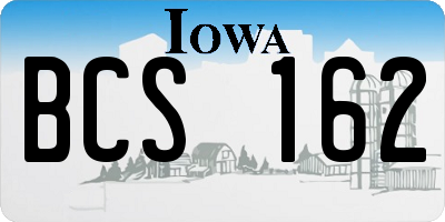 IA license plate BCS162