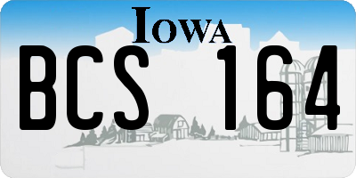 IA license plate BCS164