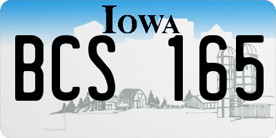 IA license plate BCS165