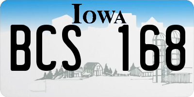 IA license plate BCS168