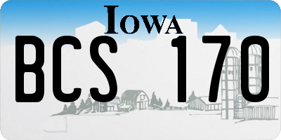 IA license plate BCS170