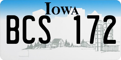 IA license plate BCS172