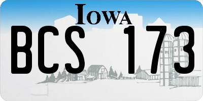 IA license plate BCS173