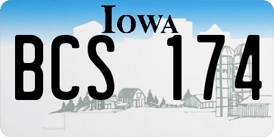 IA license plate BCS174