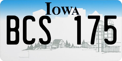 IA license plate BCS175