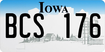 IA license plate BCS176